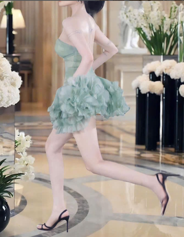 Cute Green A Line Sweetheart Neck Tulle Short Homecoming Dress Outfits HZ1023